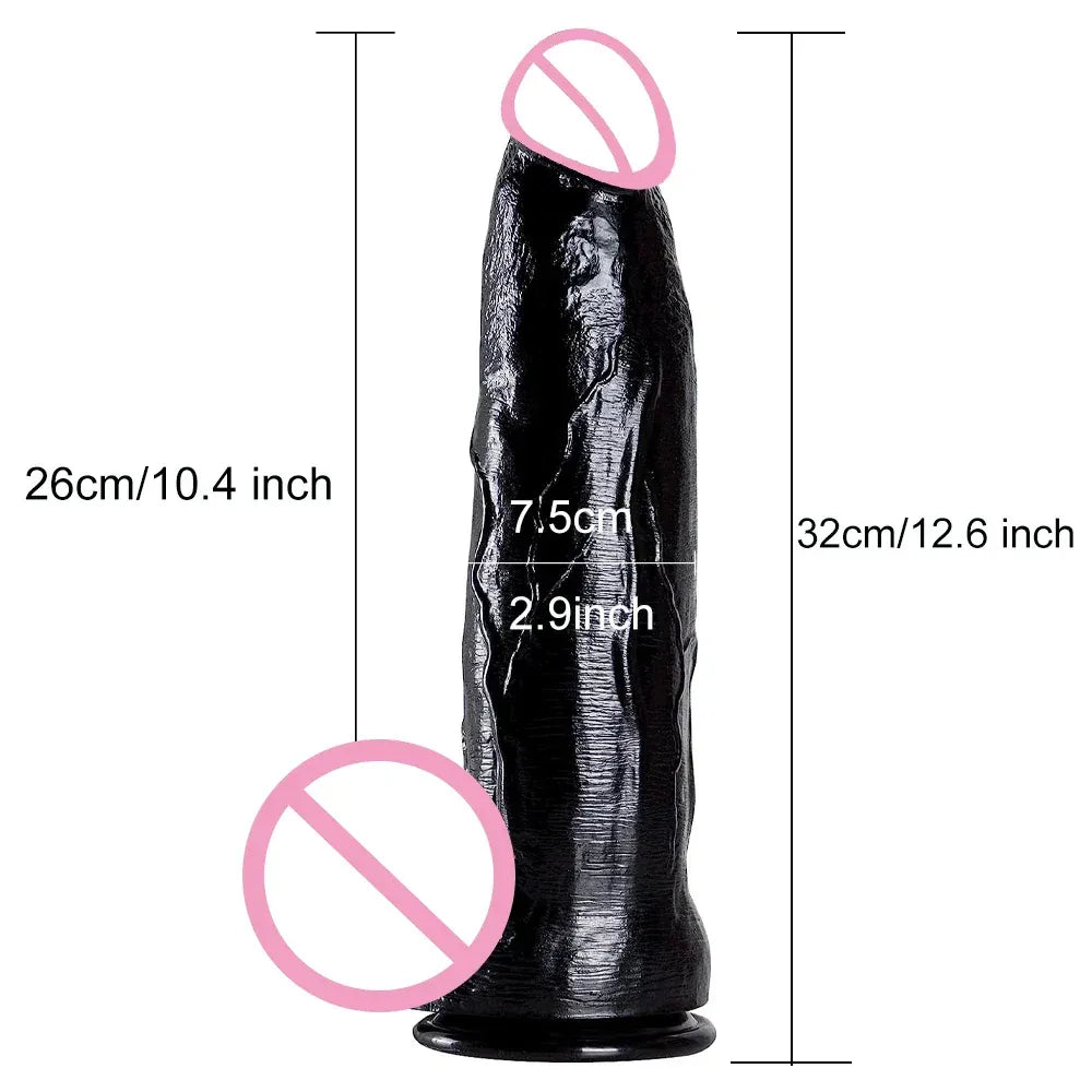 12 Inch Realistic Dildo with Suction Cup - Female Stimulator