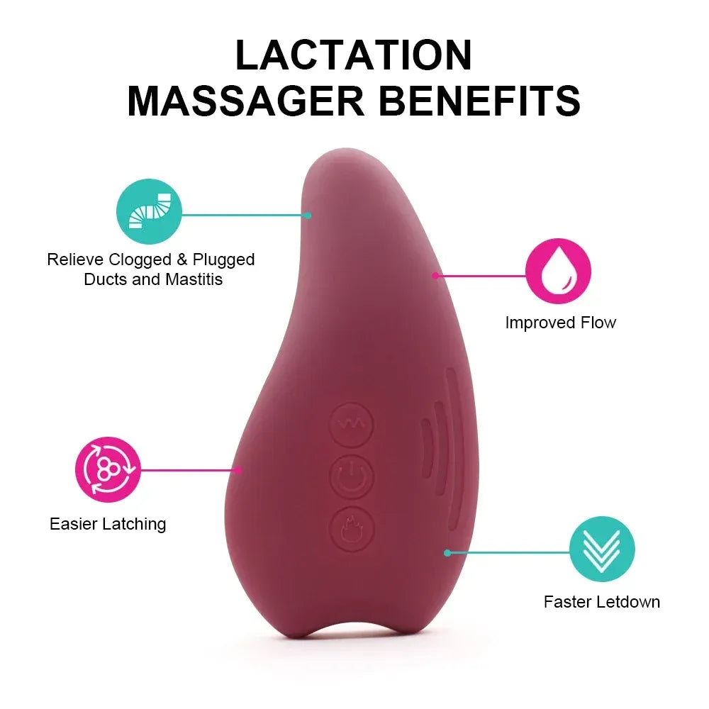 2 In 1 Lactation Massager For Breastfeeding Heat &