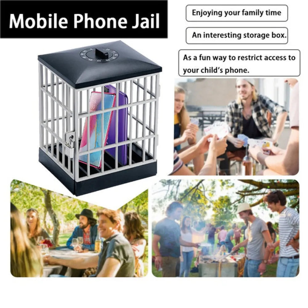 Vibe Geeks Mobile Phone Jail Cell Lock - up with Built