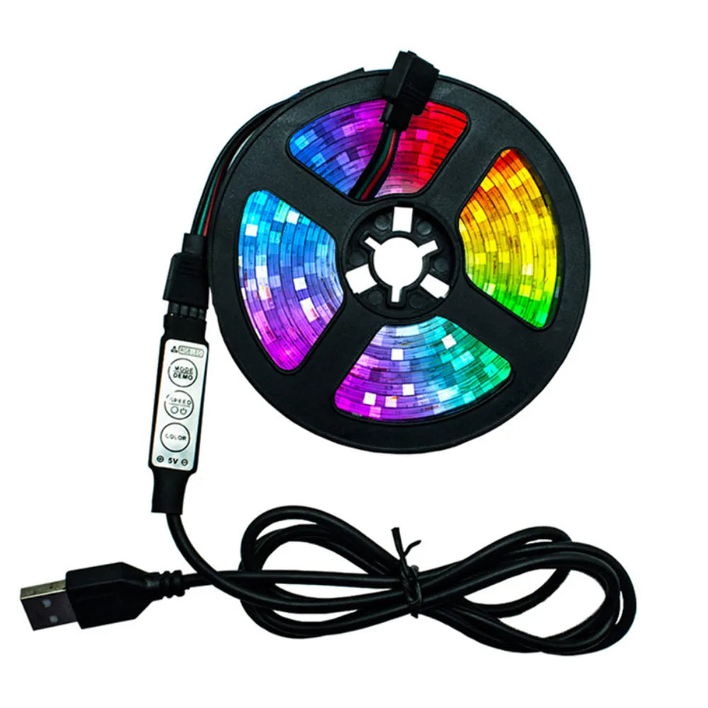 Vibe Geeks 5v USB Interface RGB LED Light Strip Room with 3