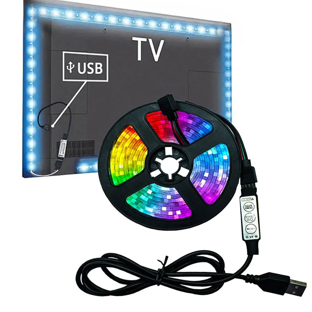 Vibe Geeks 5v USB Interface RGB LED Light Strip Room with 3