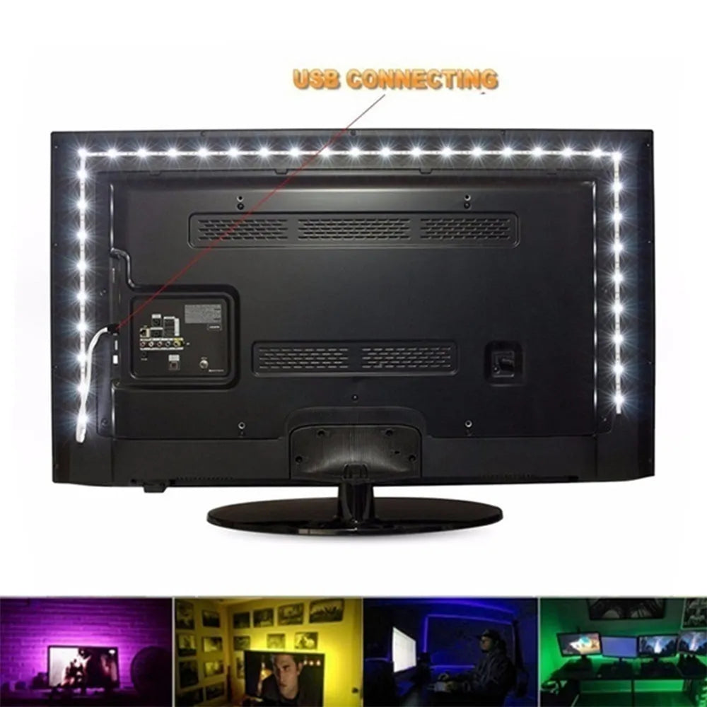 Vibe Geeks 5v USB Interface RGB LED Light Strip Room with 3