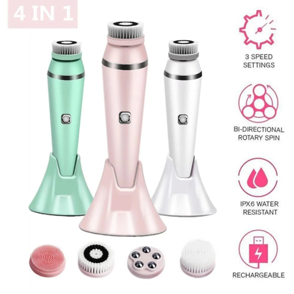 Vibe Geeks 4 IN 1 Electric Face Deep Cleansing Brush Spin