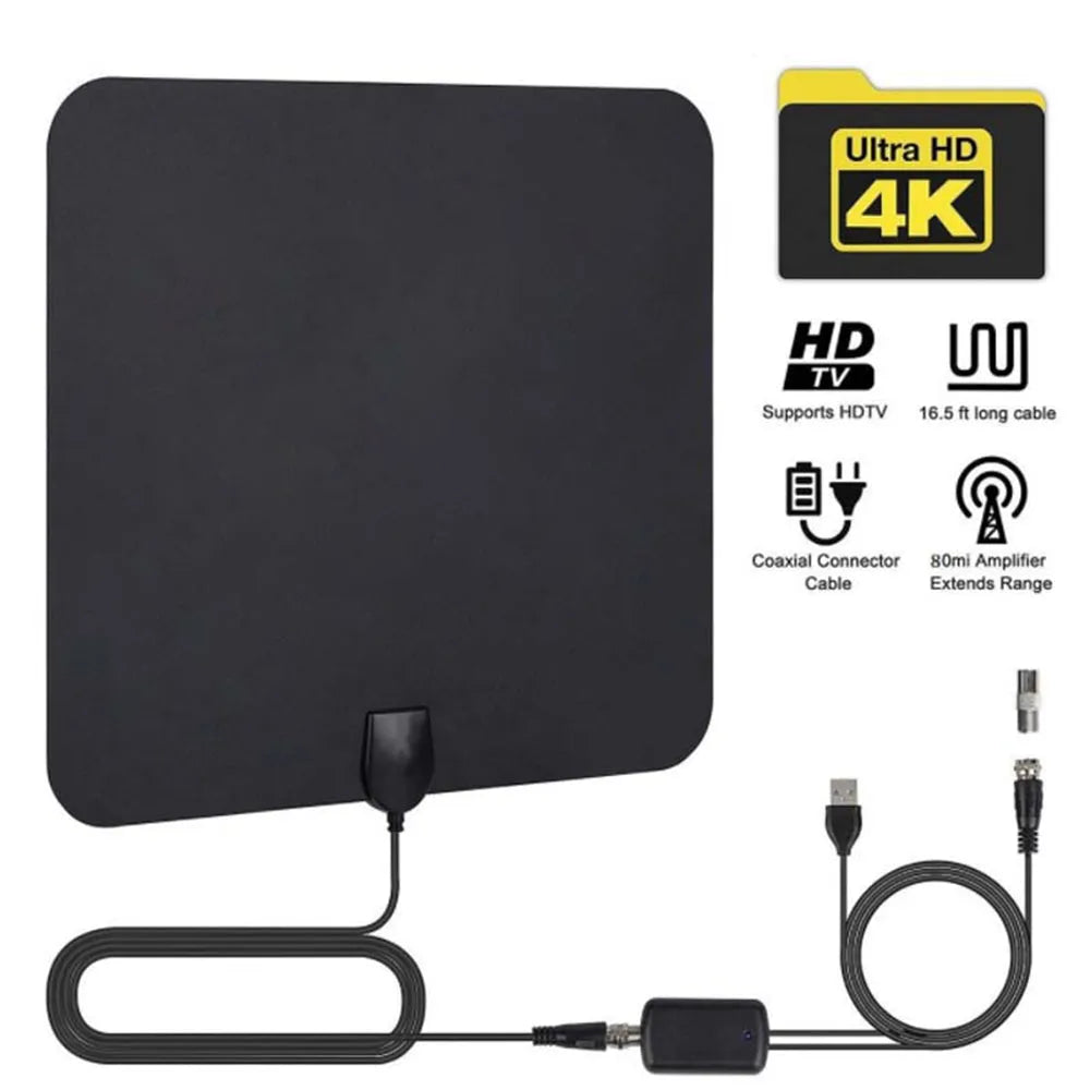 Vibe Geeks Digital VHF UHF TV Antenna with Amplifier