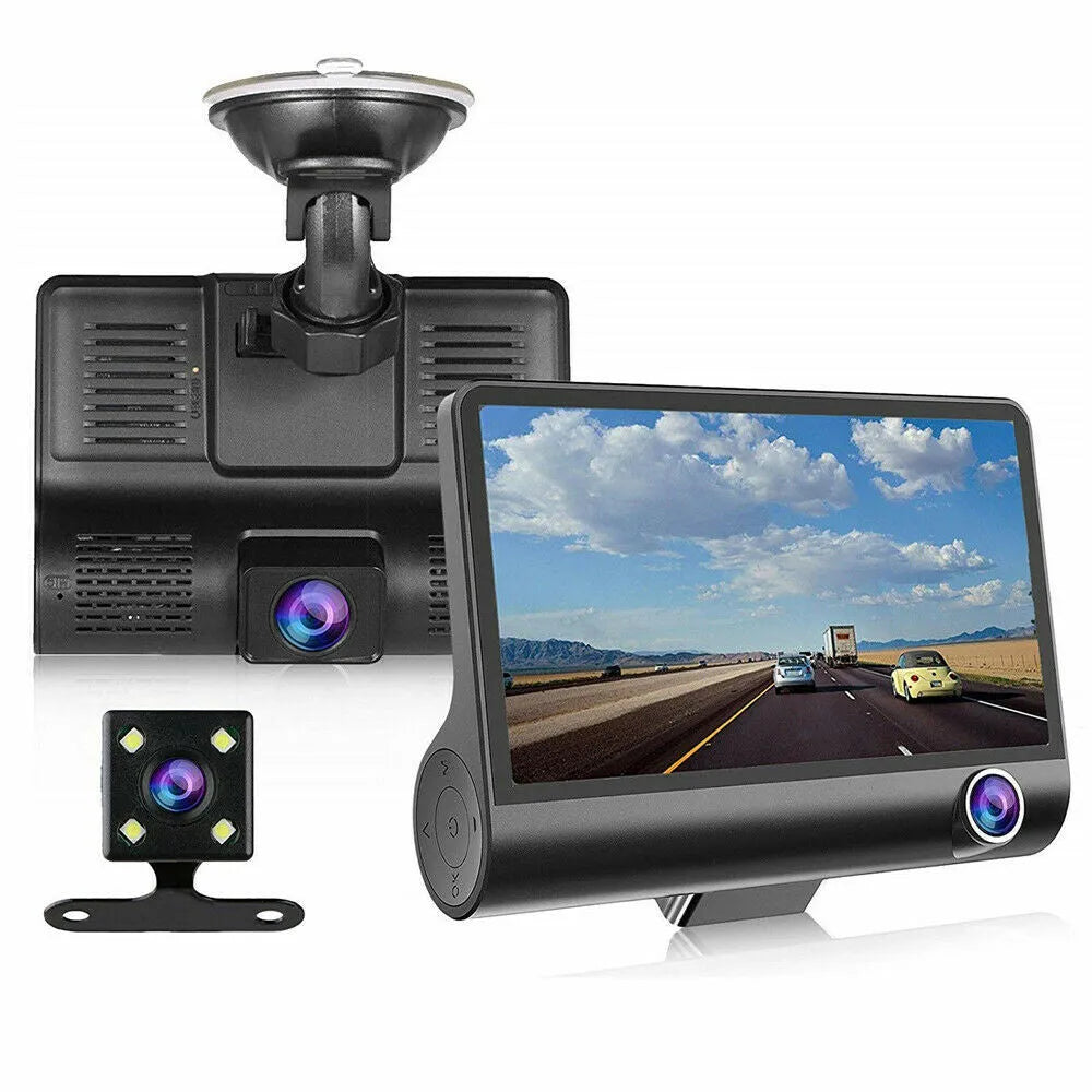 Vibe Geeks HD Front Rear & Interior Three Lens Car