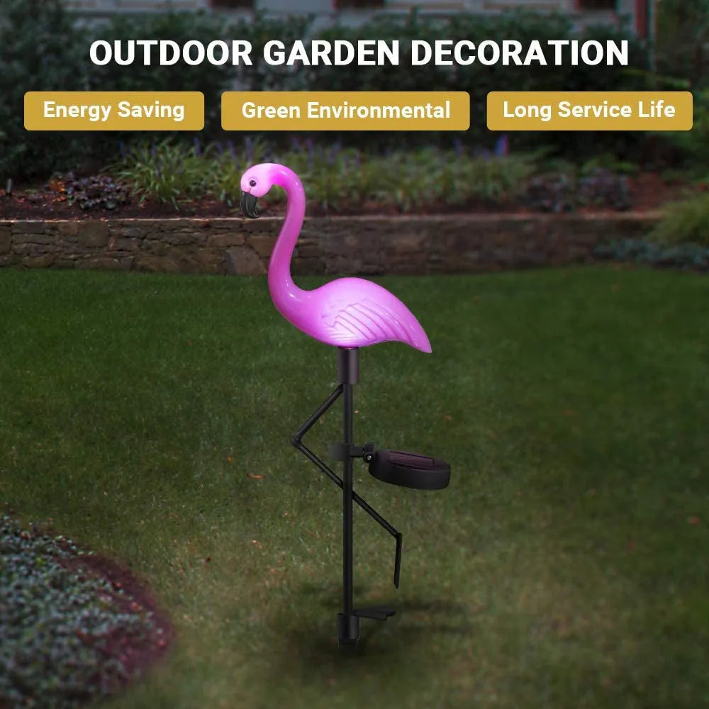 Vibe Geeks Flamingo Garden LED Stake Solar Powered