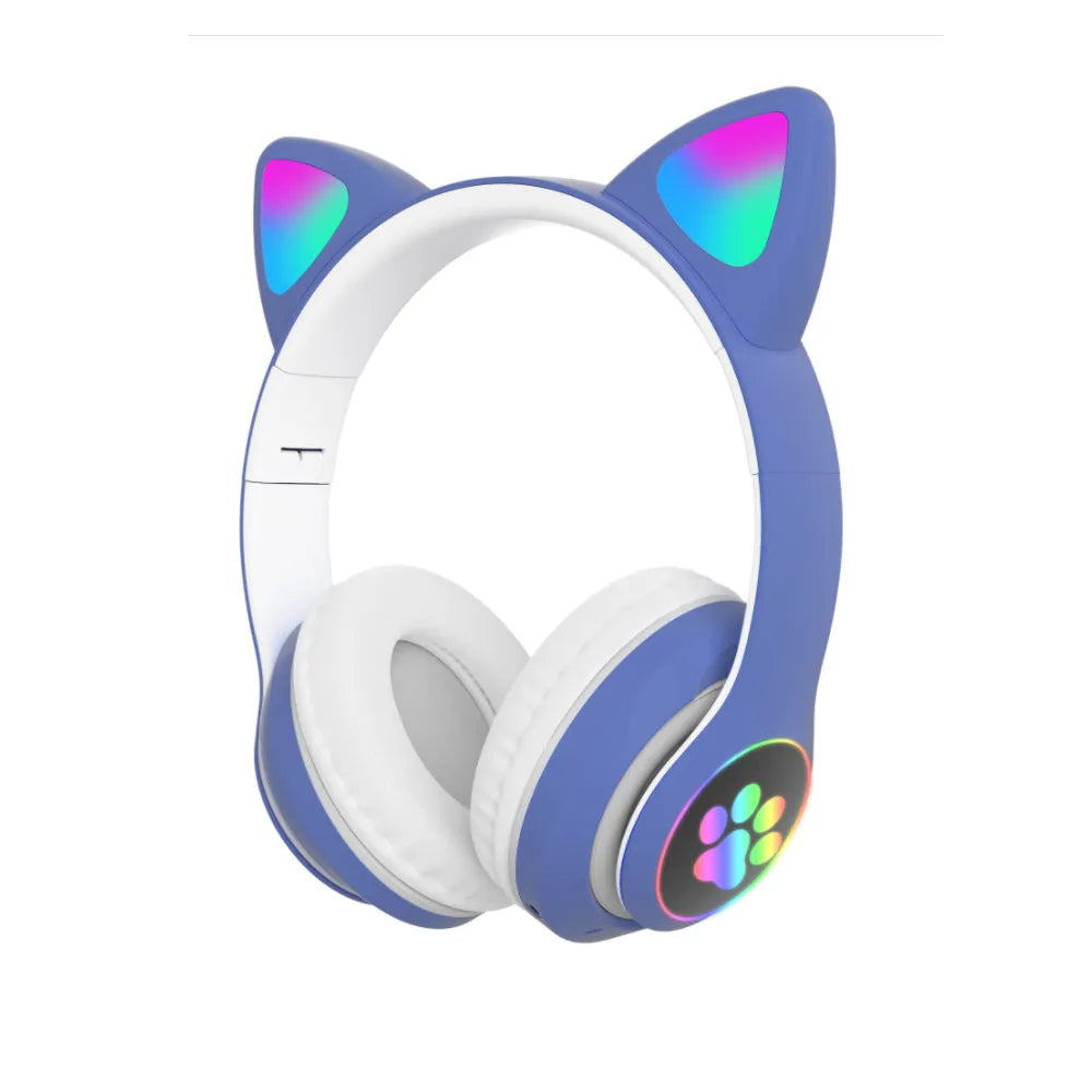 Vibe Geeks Flashing Light BT Wireless Cat Ear Headset