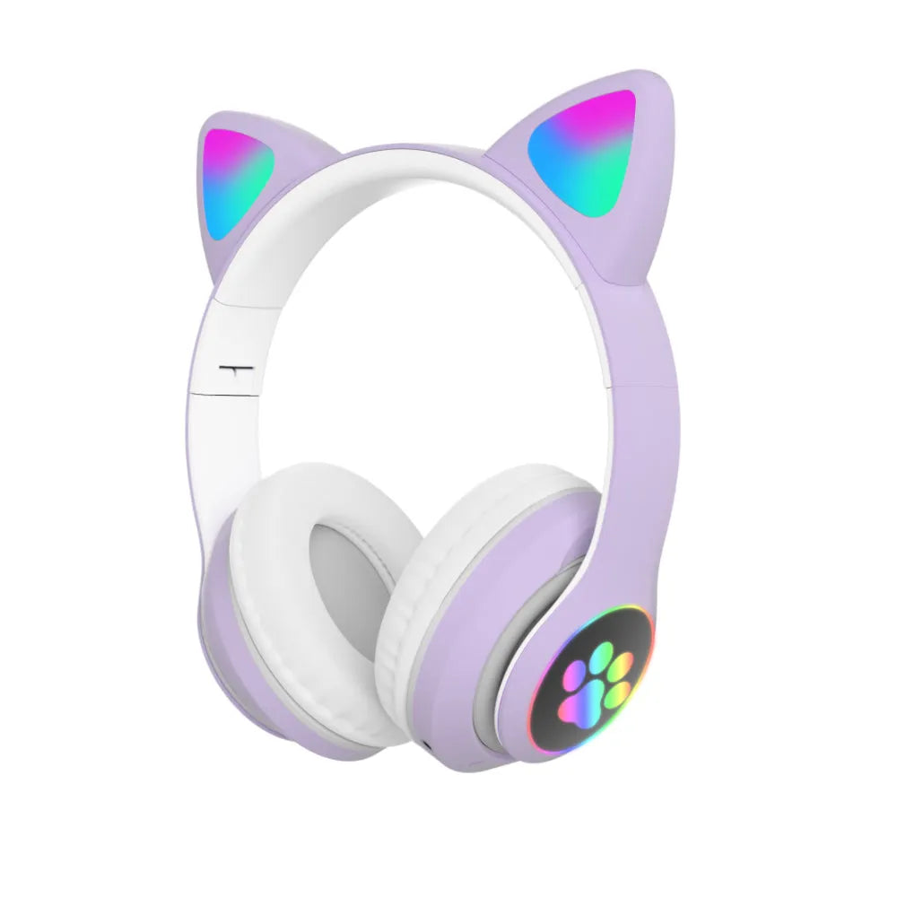 Vibe Geeks Flashing Light BT Wireless Cat Ear Headset