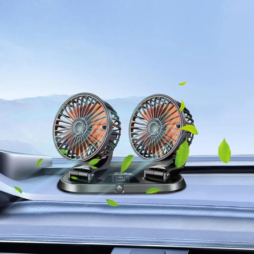 Vibe Geeks Speed Adjustable Portable Dual Head Car Cooling