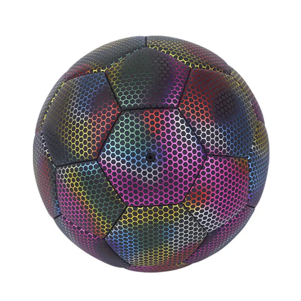 Vibe Geeks Reflective Football Glow in The Dark Soccer Ball