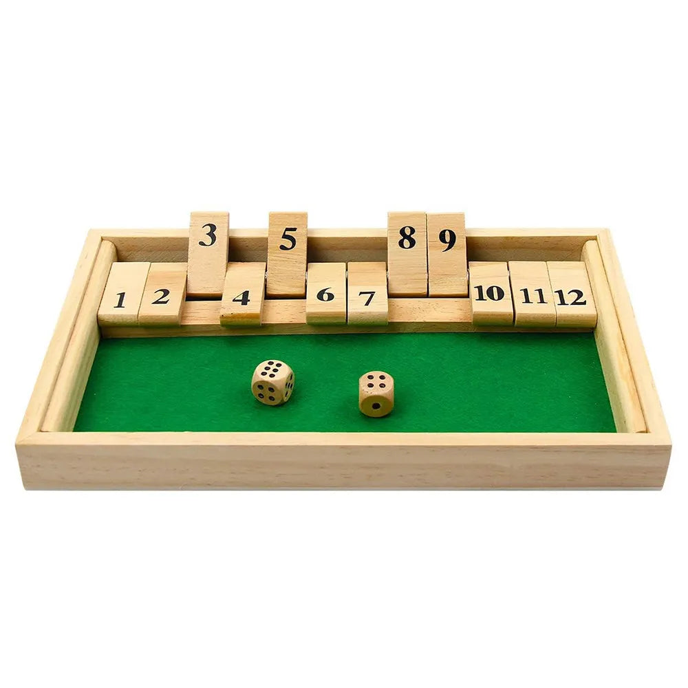 Vibe Geeks Wooden Double Shutter Numbers Flop Table Game