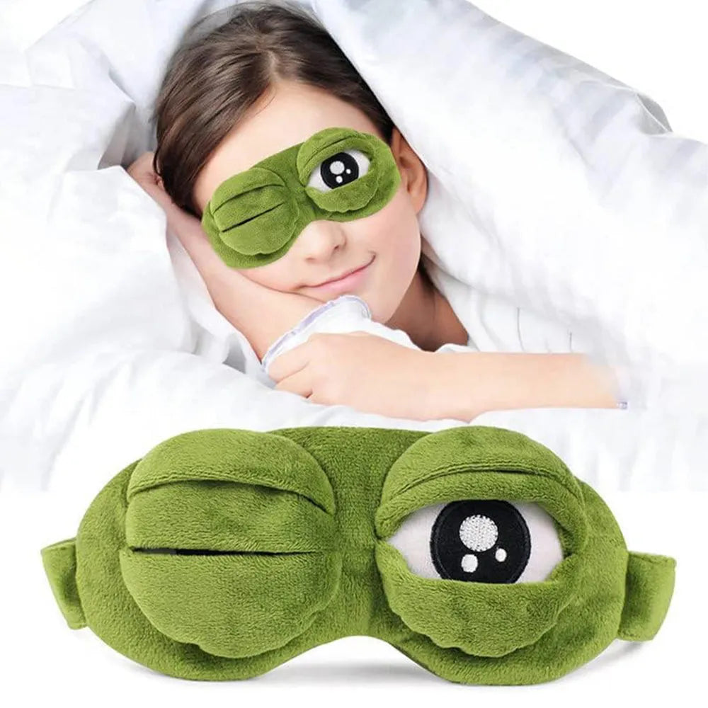 Vibe Geeks Cute Contoured Blackout Frog 3D Sleep Eye Mask