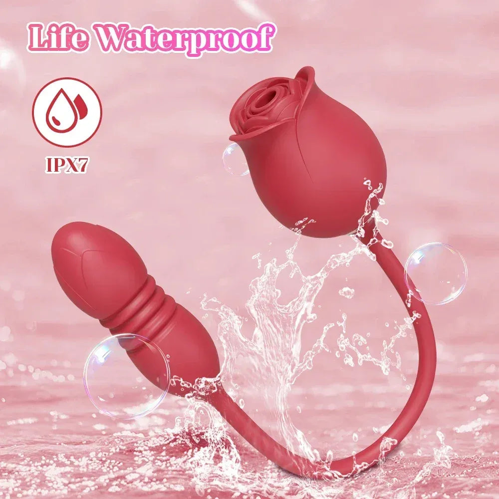 3-in-1 Rose Dildo Vibrator for Women