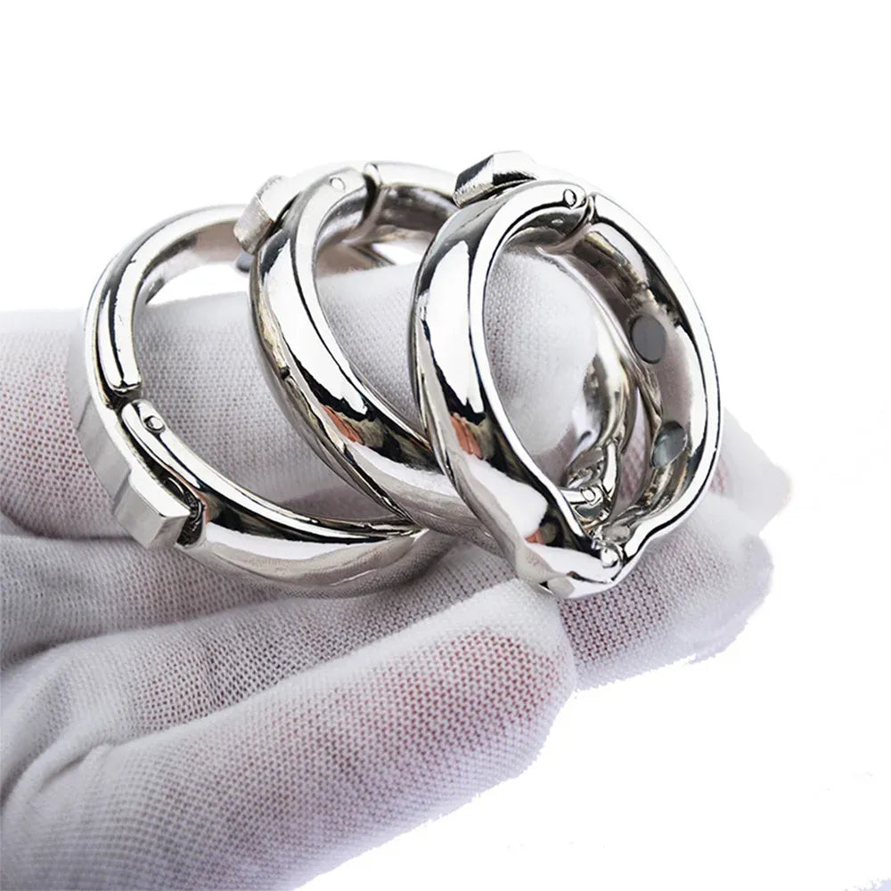 3 Piece Stainless Steel Cock Ring Set For Men
