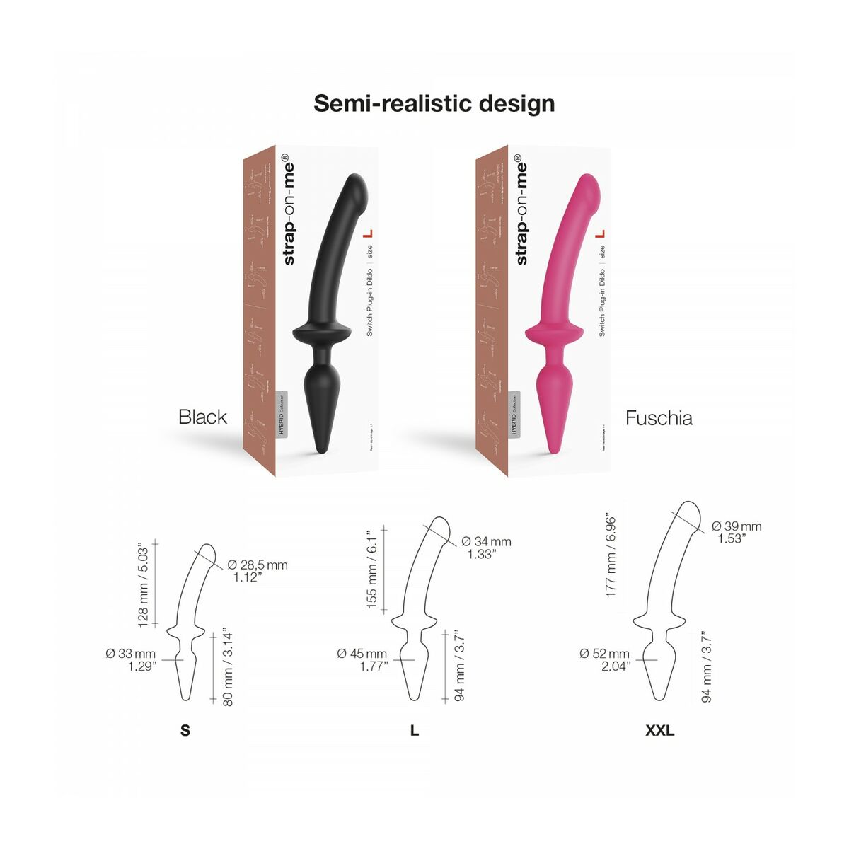 Dildo By StrapOnMe Black