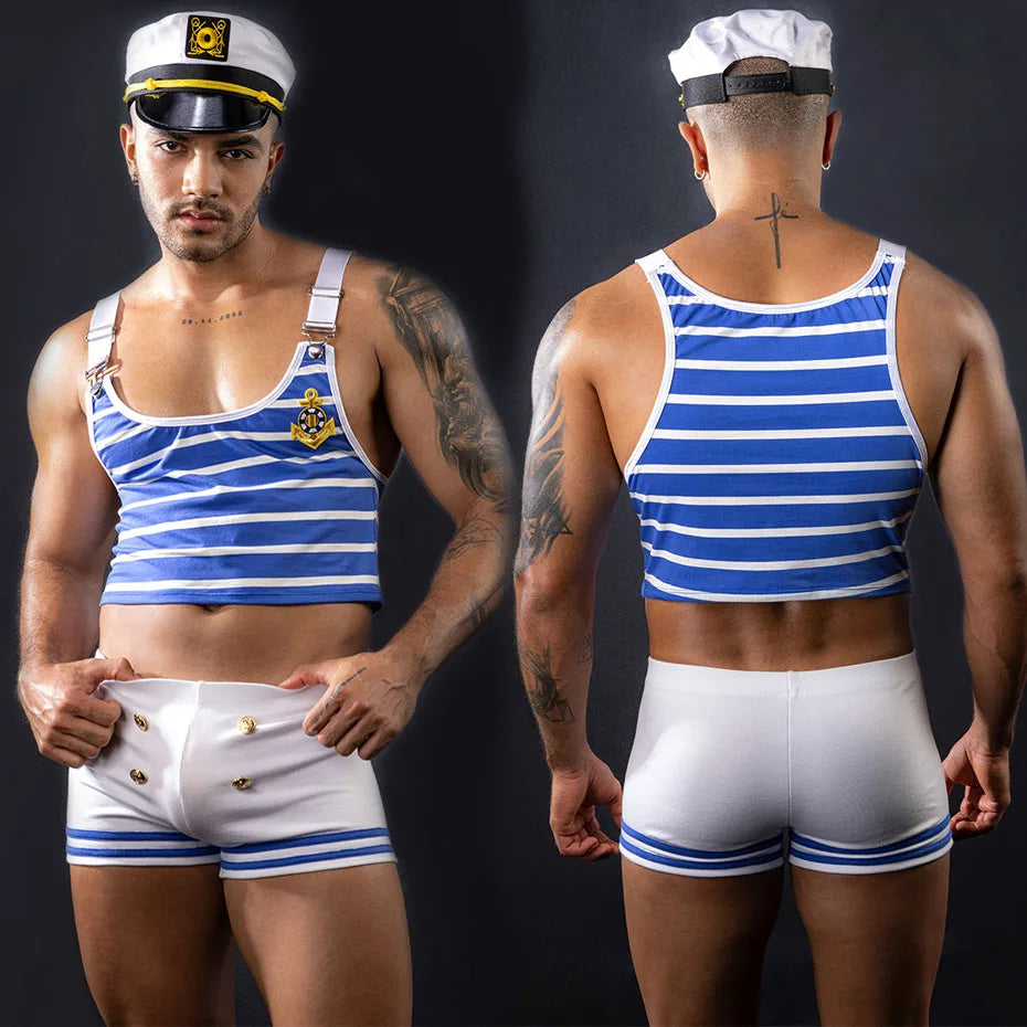 Alluring Prisoner Cosplay Lingerie Set Men Underwear &