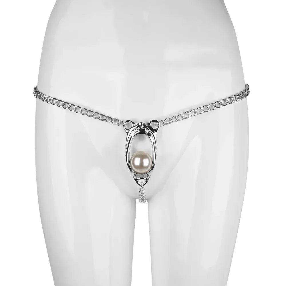 Adjustable Metal Chastity Belt for Women Bondage Set