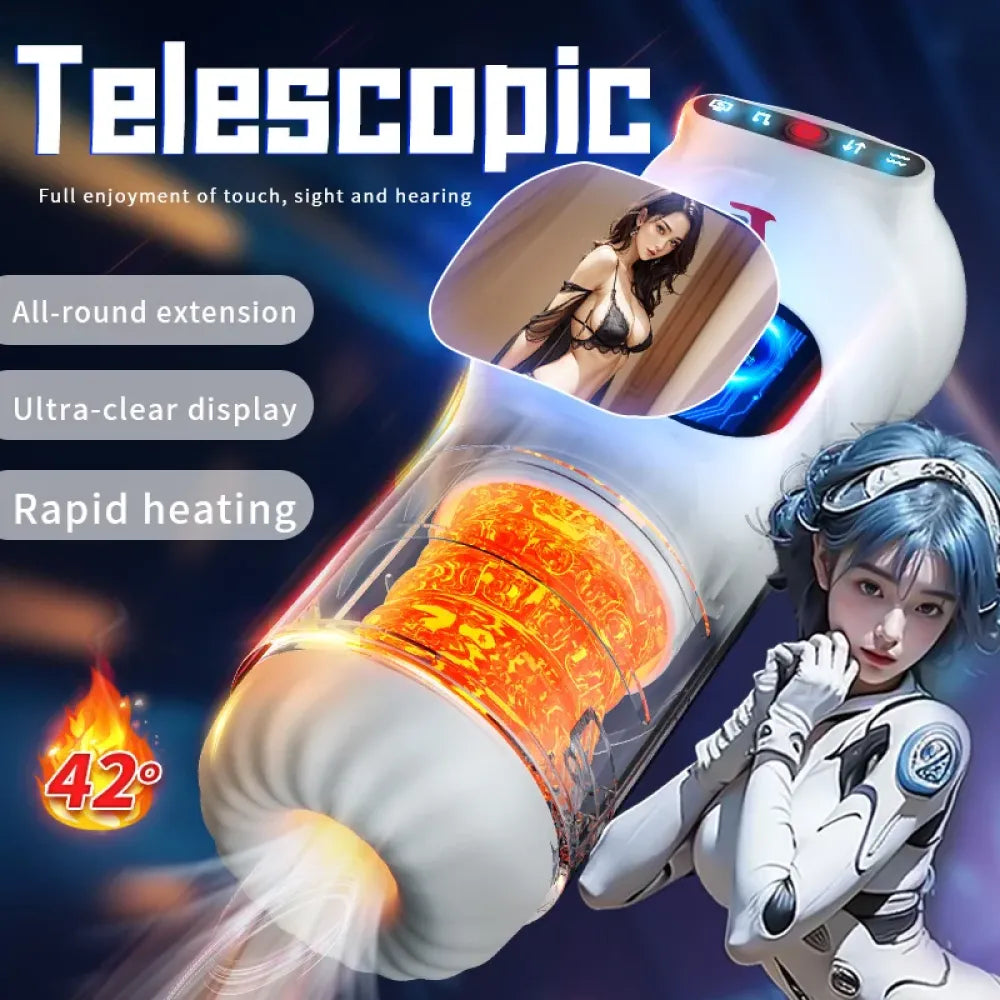 Auto Male Masturbator Cup Telescopic Thrusting Vibrating