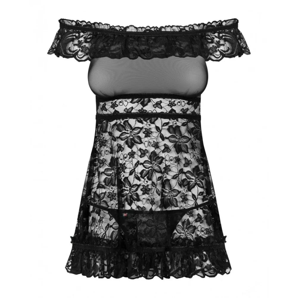 Babydoll By Obsessive Flores Black S/M