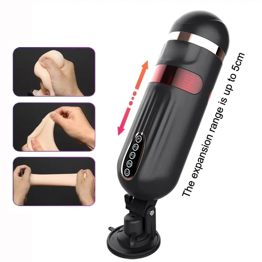 Electric Male Masturbator Telescopic Rotation Voice Heating
