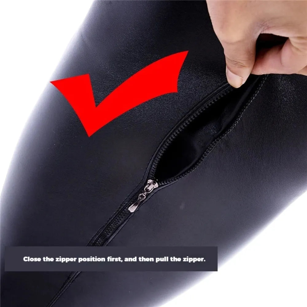 Full Body Leather Bondage Bag Long Sleeve Catsuit For Bdsm