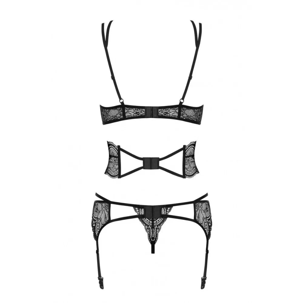 Lace Underwear Set By Obsessive Frivolla Black S/M
