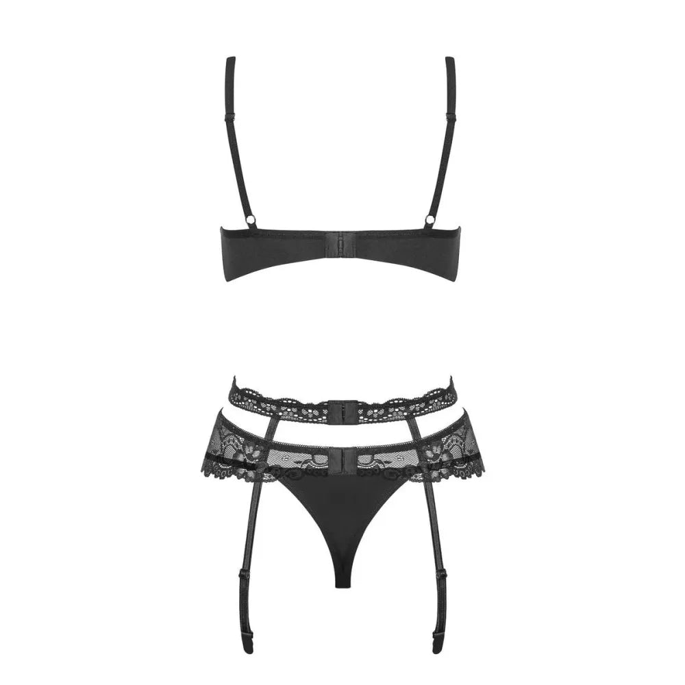Lace Underwear Set By Obsessive Heartina Black S/M