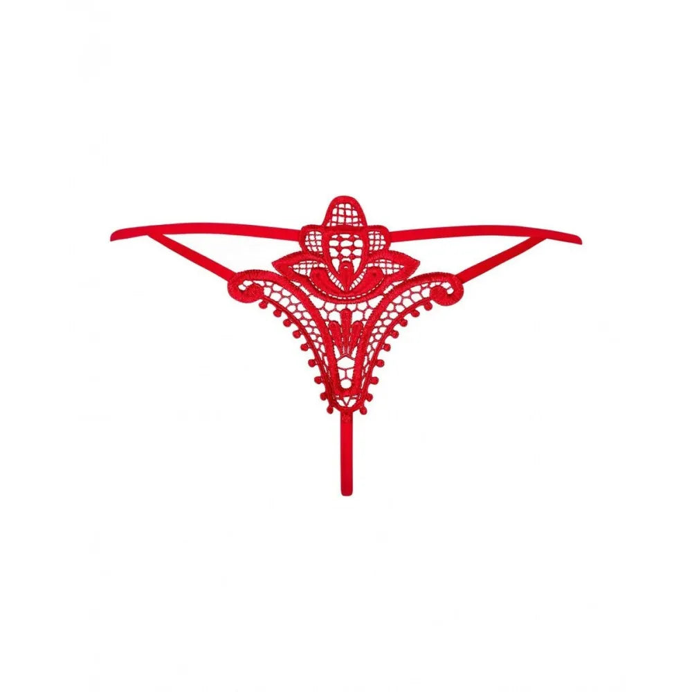 Luiza Red Thongue By Obsessive Luiza Red L/Xl