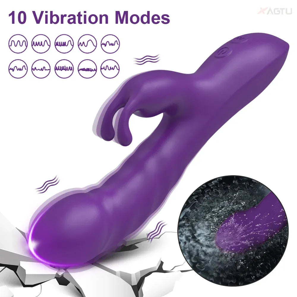 Rabbit Vibrator G Spot Vagina Nipples Stimulator