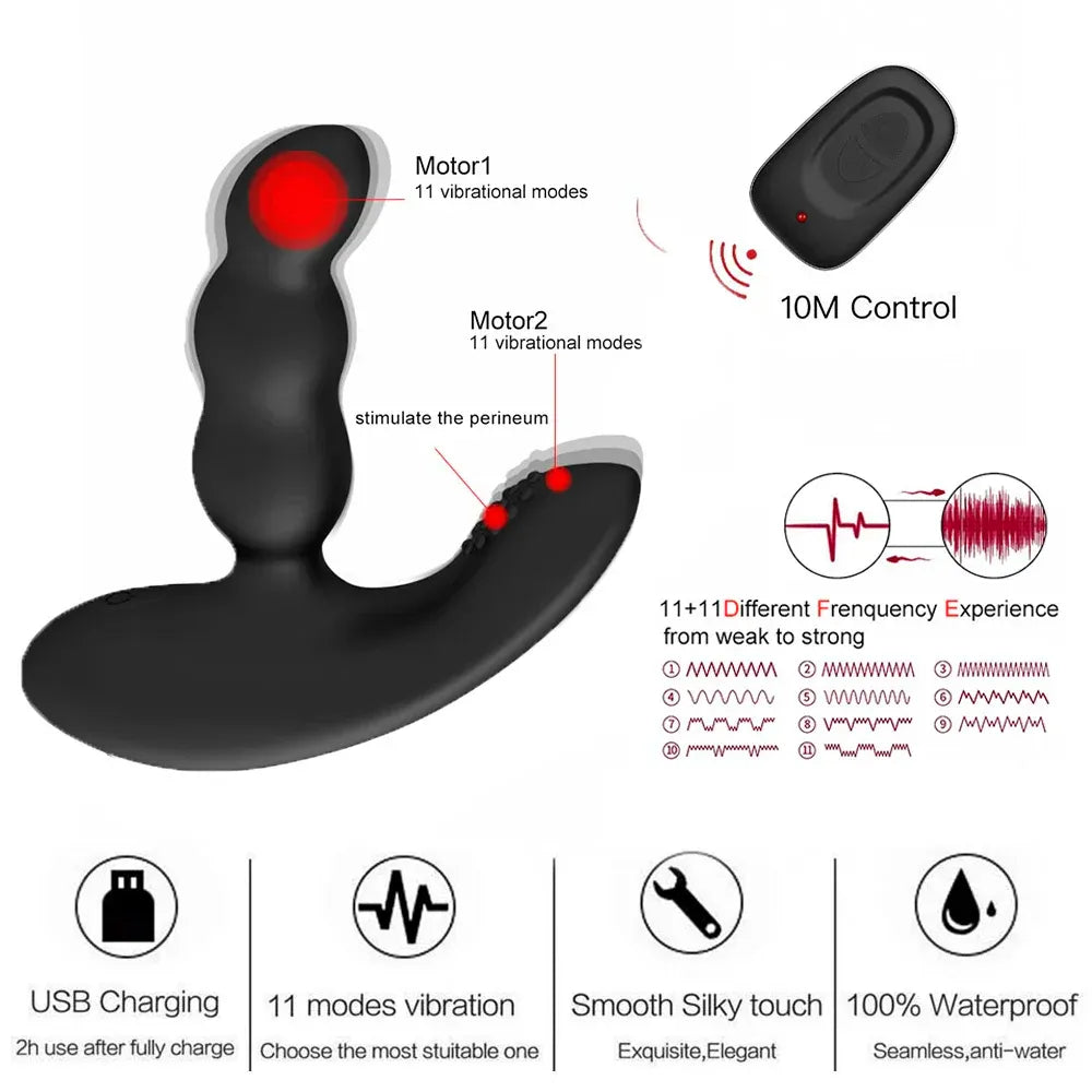 Silicone Prostate Massager For Men Vibrating Anal Plug