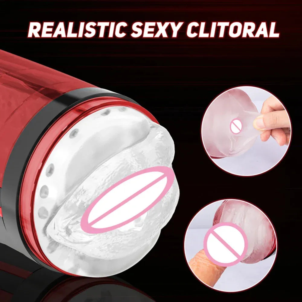 Telescopic Masturbator Cup Rotating & Sucking Sex Machine