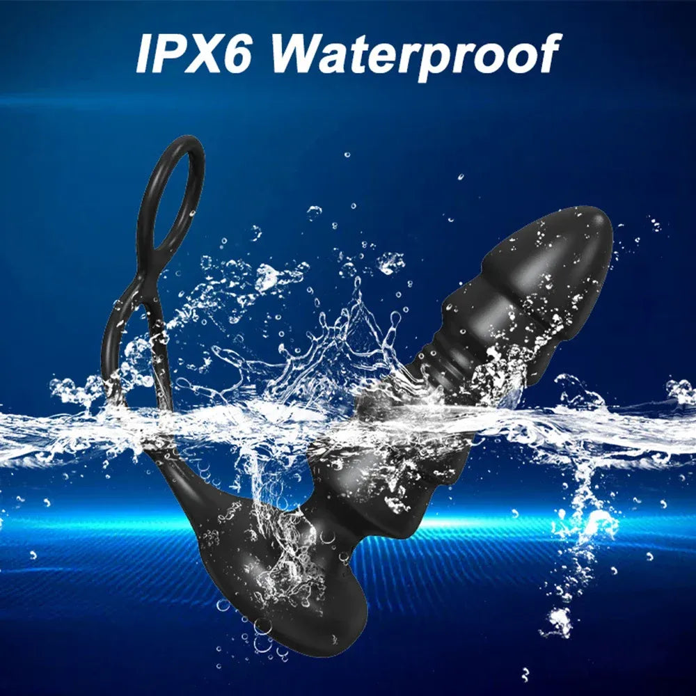 Telescopic Prostate Massager With Delay And Cock Ring