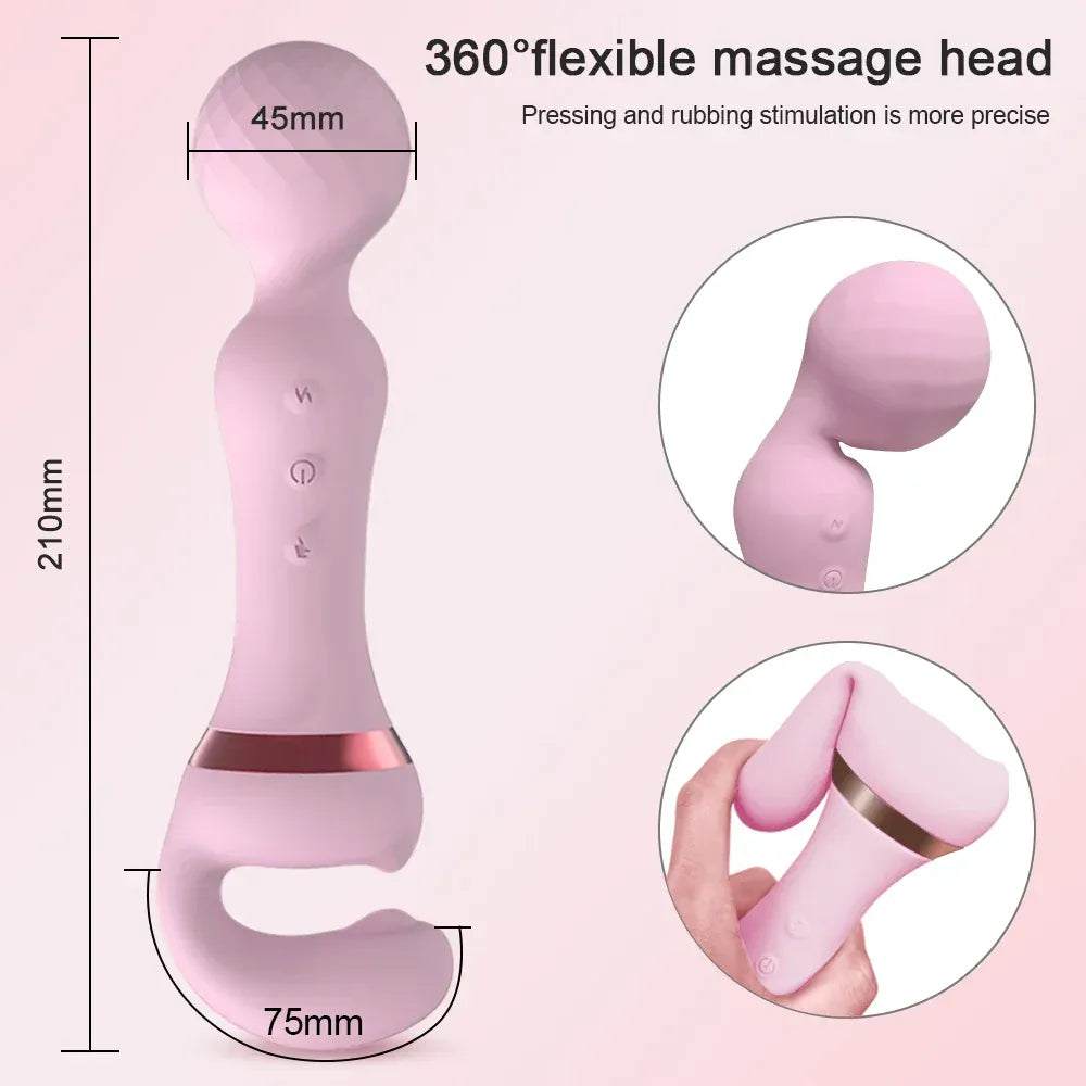 USB Recharge Av Vibrator 20 Modes for Female Pleasure