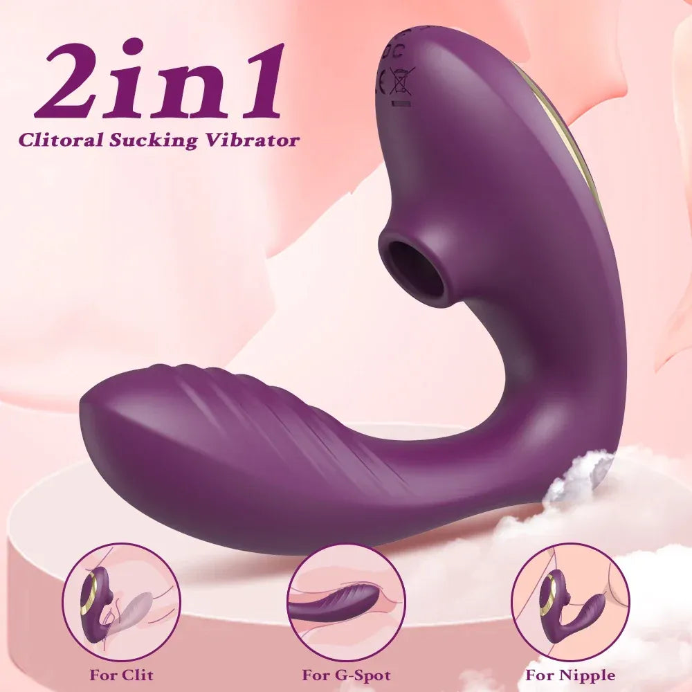Vibrating Suction Dildo for Women - Clitoris Stimulator