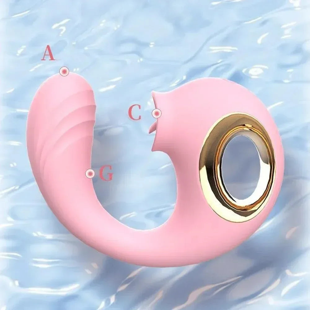 Waterproof Dual Stimulation Vibrator Clit Tonguing & G-Spot